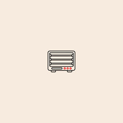 Room Heater icon flat vector design. 