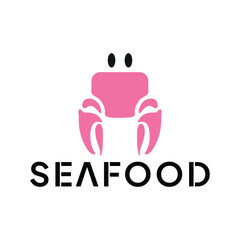 Obraz premium Seafood Restaurant Logo Design template. Crab Vector Illustration.