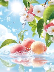 Peaches in Water, Spring Floral