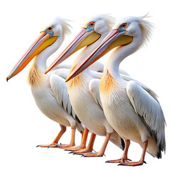 Pelicans isolated on transparent background  
