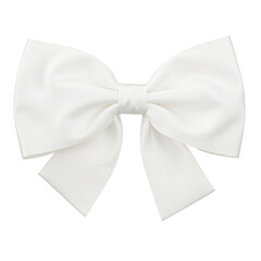 Naklejka premium Elegant satin bow with a snowy white hue exuding a delicate and smooth texture perfect for adding a touch of sophistication to any project