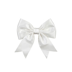 Perfectly pleated white grosgrain ribbon bow embodying elegance and grace Ideal for adding a touch of sophistication to any project
