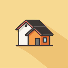 Kleines Haus, isometrische Ansicht, flache Schatten
