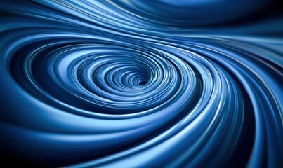 An abstract vortex in varying shades of blue creates a sense of depth and mesmerizing flow.