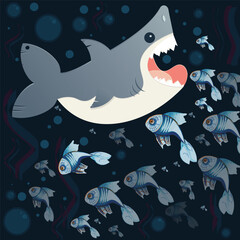 Shark eating fishes1
