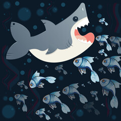 Shark eating fishes1