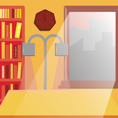 vector illustration of a bookshelf