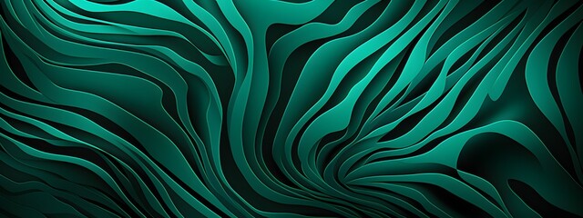 Obraz premium Abstract Layered Paper Cutout Background in Green and Black Gradient