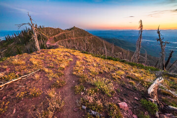 Sunset View Of Ridge Line Trail
