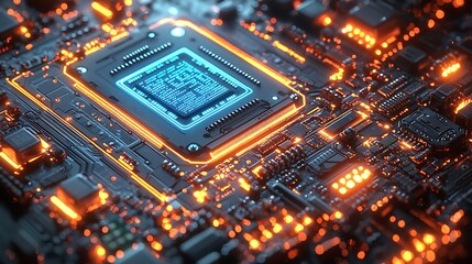 Computer motherboard advanced microchip technology high resolution picture