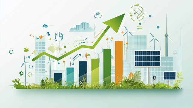 Diagramme de croissance d&rsquo;une entreprise d&rsquo;&eacute;nergie renouvelable