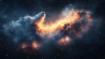 Obraz premium Cosmic Nebula: A Celestial Tapestry of Stars and Gas