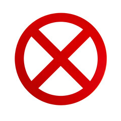 Obraz premium Red prohibition sign on a transparent background