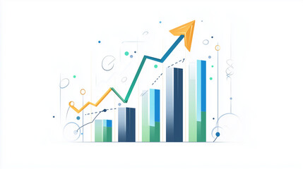 Diagramme de croissance commerciale moderne et épuré