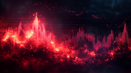 Graphique financier minimaliste en tendance baissière