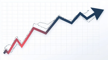 Graphique financier minimaliste en tendance baissière