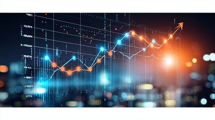Graphique financier minimaliste en tendance haussière