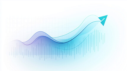Graphique financier minimaliste en tendance haussière