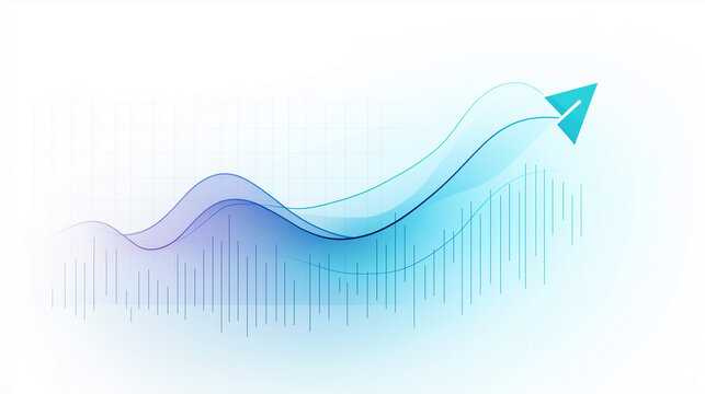 Graphique financier minimaliste en tendance haussi&egrave;re