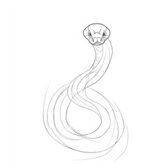 Fototapeta premium Sketch featuring a snake with flowing lines and expressive features in a minimalist style