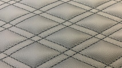 Leather stitched  with pattern, leather black texture or background