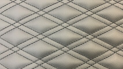 Leather stitched  with pattern, leather black texture or background