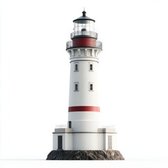 A lone lighthouse on a transparent background, produced by  modern