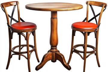 A pub table set, standing alone against a transparent backdrop