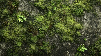Green moss texture on a grunge surface, background