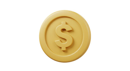 Isolated Coin Gold Dollar