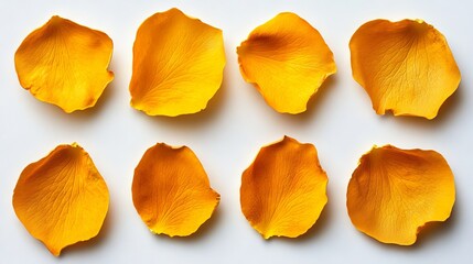 Naklejka premium An elegant array of light yellow flower petals, standing alone on a transparent backdrop