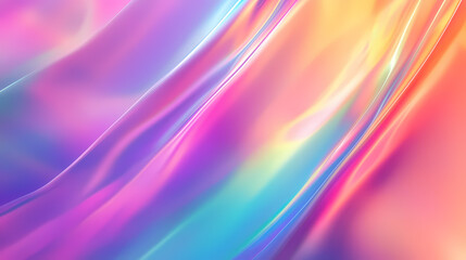 Obraz premium A sleek, colorful background with a smooth iridescent gradient and a faint rainbow sheen, producing an artistic and dynamic visual effect. Radiant Faint. Illustration