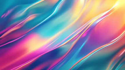 Obraz premium A sleek, colorful background with a smooth iridescent gradient and a faint rainbow sheen, producing an artistic and dynamic visual effect. Radiant Faint. Illustration