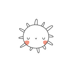Doodle cute sun. Hand Drawn sun vector illustration
