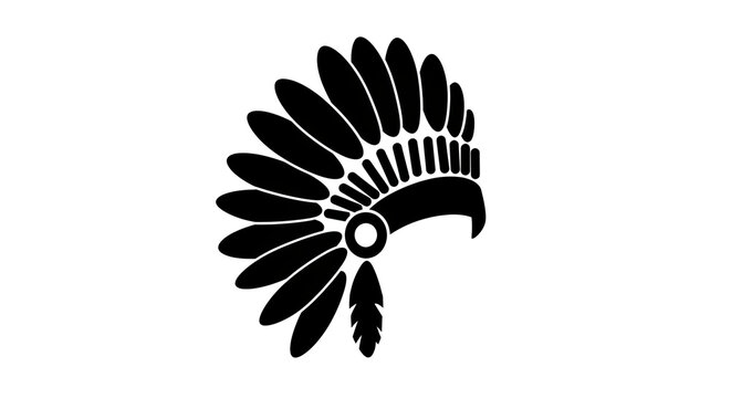 Isolated Native American Headdress Silhouette