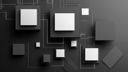 Abstract squares on dark background