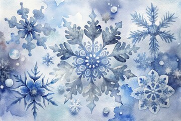 water color illustration of snow flakes