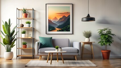 modern living room with fireplace