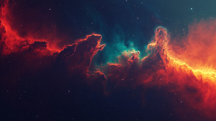 Fototapeta premium Deep space nebula with glowing gaseous clouds