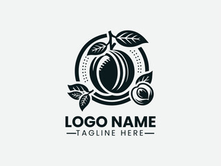 Plum Fruit Vector Logo Design Fresh Plum Logo