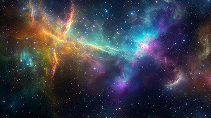 Obraz premium Deep space nebula with glowing gaseous clouds