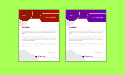 professional Modern letterhead design template. corporate company business letterhead  with color variation Clean business style letterhead bundle of your corporate project.