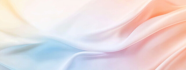 Obraz premium Serene pastel silk drapes in soft, flowing waves, a gentle dreamlike landscape of colour and texture.