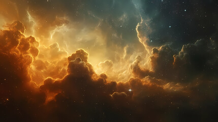 Fototapeta premium Cloud nebulae soft, glowing clouds drifting across a vast cosmic backdrop. generative ai. Nebula Drift. Illustration