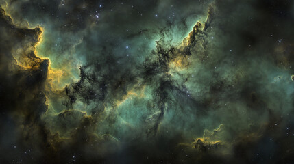Fototapeta premium Deep space nebula with glowing gaseous clouds