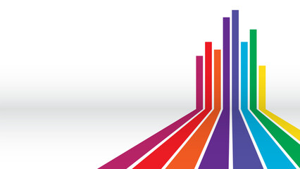 Abstract Vector Background Design with Colorful Stripes Perspective