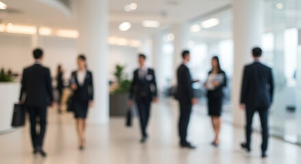 Businesspeople walking in corridor