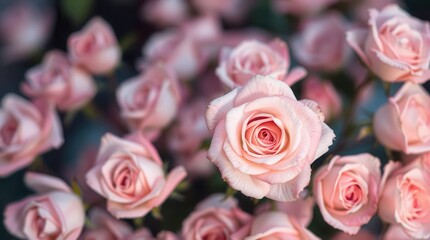 pink roses in a garden