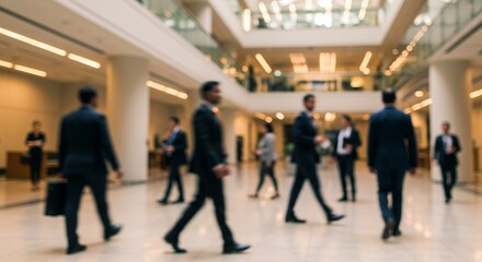 Businesspeople walking in corridor