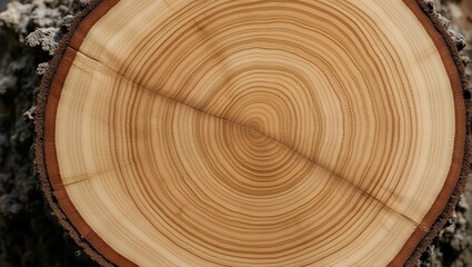 Close up wood trunk cross section